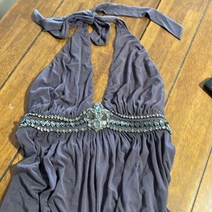 Halter top with rhinestone empire